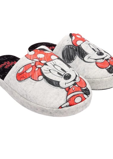 Disney Grey Minnie Mouse Slippers