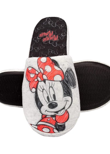 Disney Grey Minnie Mouse Slippers