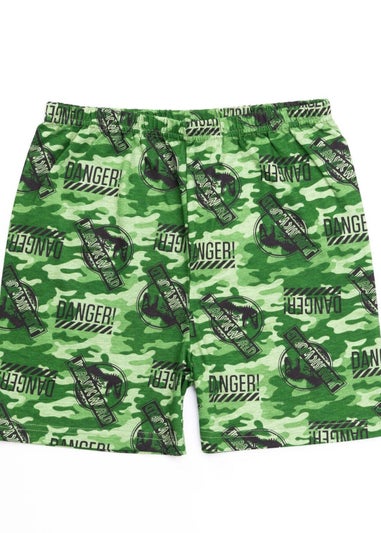 Jurassic World Boys Black/Green Camo Short Pyjama Set (4-12yrs)