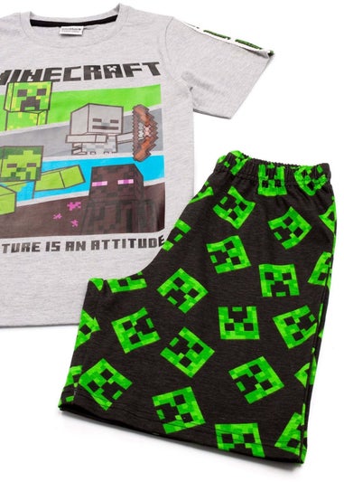 Minecraft Boys Heather Short Pyjama Set (5-14yrs)