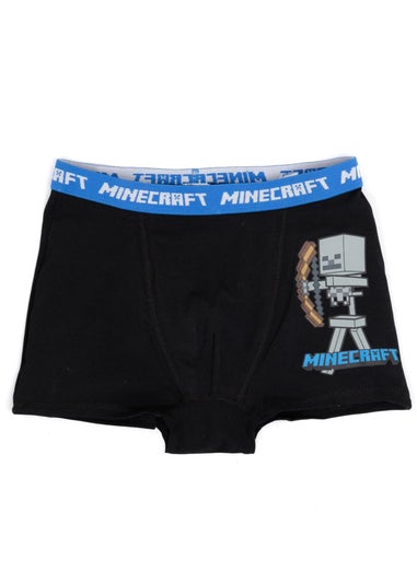 Minecraft Boys Grey/Navy Boxer Shorts Set (Pack of 3) (4-14yrs)