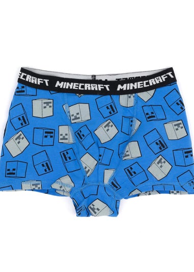 Minecraft Boys Grey/Navy Boxer Shorts Set (Pack of 3) (4-14yrs)