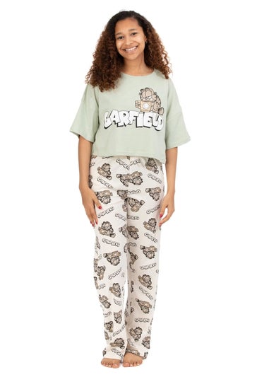 Garfield Green Coffee Long Pyjama Set