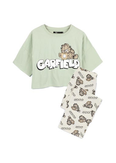 Garfield Green Coffee Long Pyjama Set