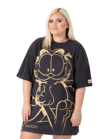 Garfield Charcoal Oversized T-Shirt Dress