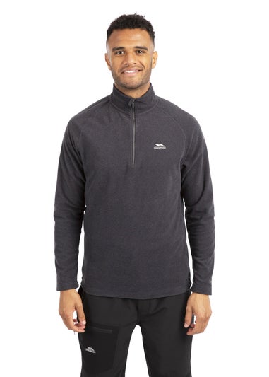 Trespass Charcoal Keynote Anti Pilling 1/4 Zip Fleece Top