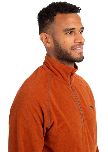 Trespass Burnt Orange Keynote Anti Pilling 1/4 Zip Fleece Top