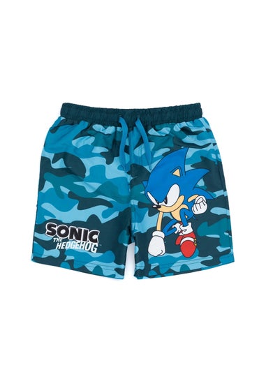 Sonic The Hedgehog Boys Blue Swim Shorts (4-14yrs)