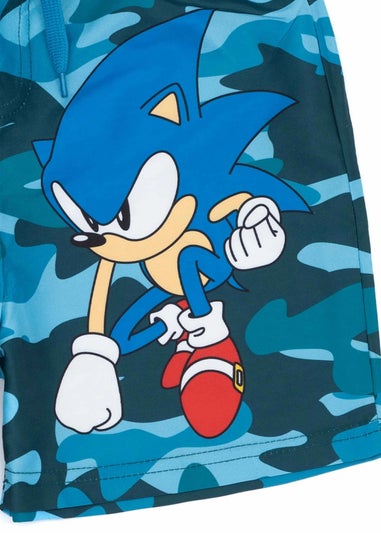 Sonic The Hedgehog Boys Blue Swim Shorts (4-14yrs)