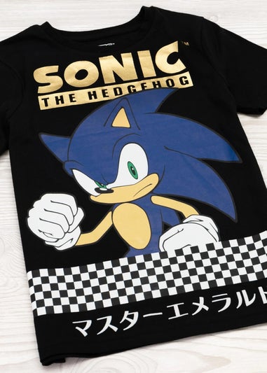 Sonic The Hedgehog Boys Black Japanese T-Shirt (3-14yrs)