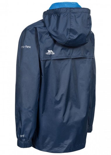 Trespass Kids Navy Qikpac Waterproof Packaway Jacket (2-12yrs)