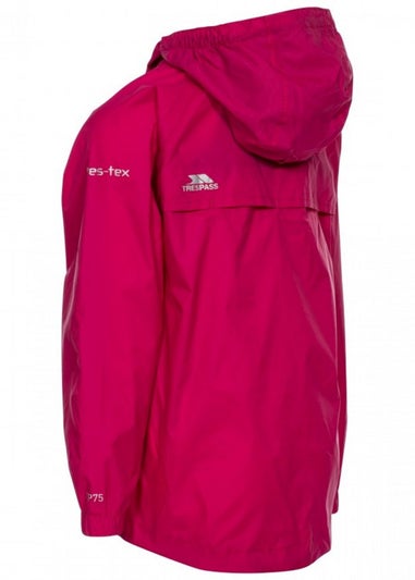 Trespass Kids Pink Qikpac Waterproof Packaway Jacket (2-12yrs)