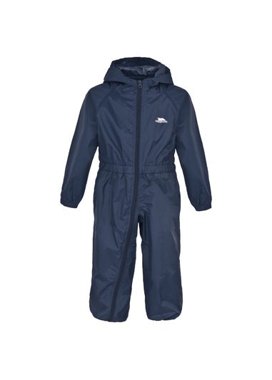 Trespass Kids Navy Button Waterproof Rain Suit (1-2yrs)