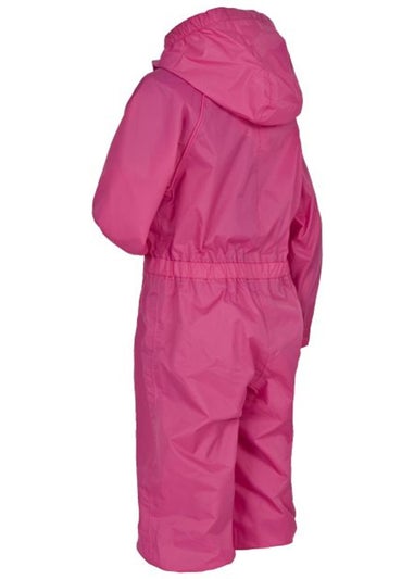 Trespass Kids Vintage Pink Button Waterproof Rain Suit (1-2yrs)