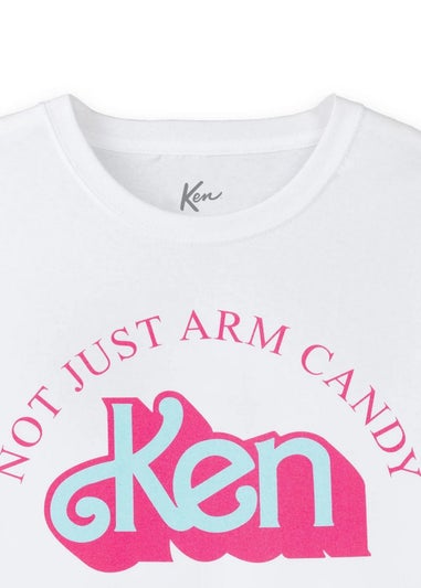 Barbie White Not Just Arm Candy Ken Retro Short-Sleeved T-Shirt