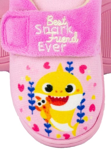 Baby Shark Girls Pink Best Shark Friend Slippers (Younger 4 - Younger 9)