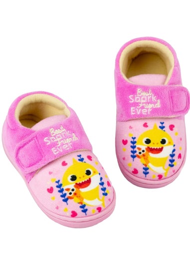 Baby Shark Girls Pink Best Shark Friend Slippers