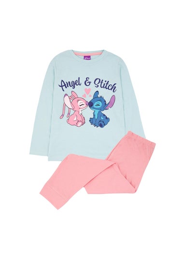 Disney Stitch Girls Blue Angel Long Pyjama Set (1-2yrs)