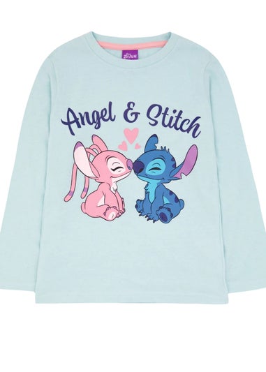 Disney Stitch Girls Blue Angel Long Pyjama Set (1-2yrs)