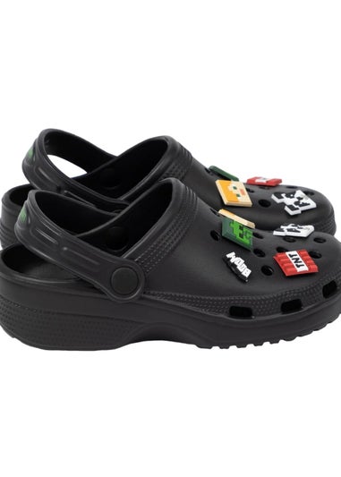 Minecraft Kids Black Charm Clogs (Younger 11 - Older 4)