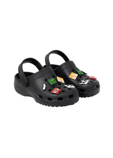 Minecraft Kids Black Kids Charm Clogs