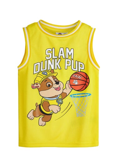 Paw Patrol Boys Yellow Rubble Basketball Top & Shorts Set (2-7yrs)