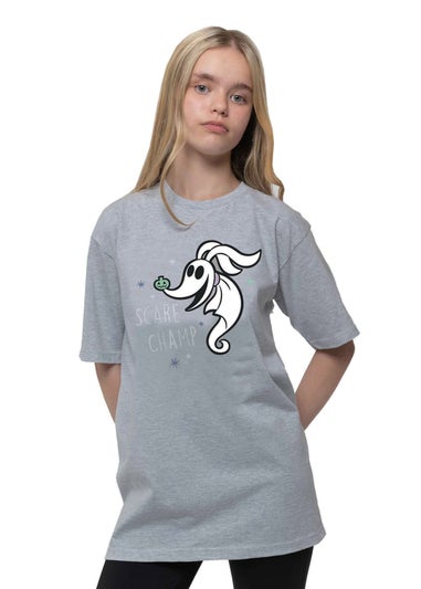 Nightmare Before Christmas Kids Grey Scare Champ T-Shirt (3-12yrs)