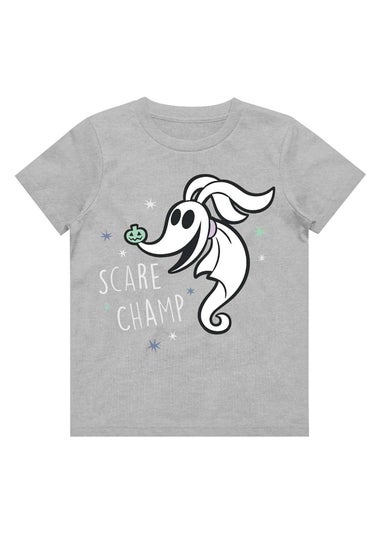 Nightmare Before Christmas Kids Grey Scare Champ T-Shirt (3-12yrs)