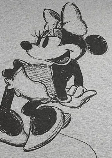 Disney Grey Minnie Mouse Sketch Cotton T-Shirt