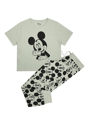 Disney Green Dreamboat Mickey Mouse Long Pyjama Set