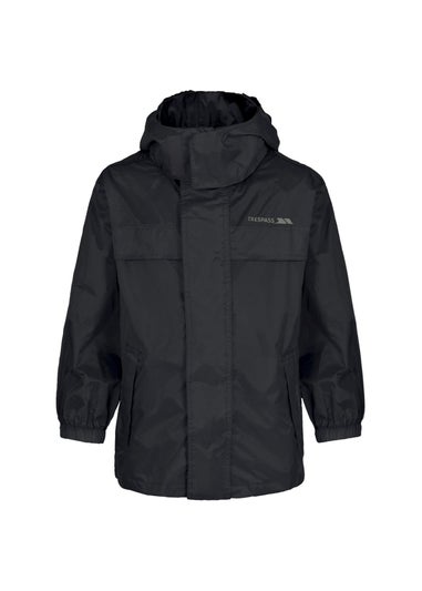 Trespass Black Kids Packa Pack Away Waterproof Jacket (2-14yrs)