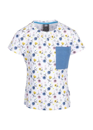 Trespass Girls White Pleasantly Floral T-Shirt (2-12yrs)