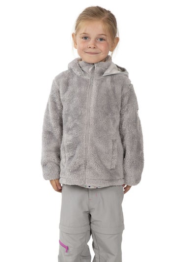 Trespass Girls Light Grey Violetta Fluffy Fleece Jacket (2-12yrs)