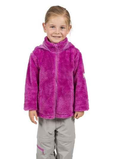 Trespass Girls Pink Violetta Fluffy Fleece Jacket (2-12yrs)