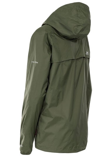 Trespass Grey Green Qikpac Waterproof Packaway Shell Jacket