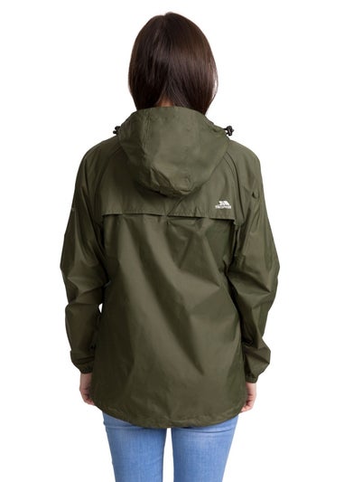 Trespass Grey Green Qikpac Waterproof Packaway Shell Jacket