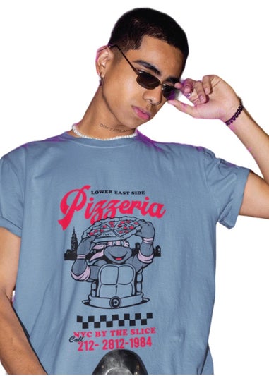 TMNT Denim Blue By The Slice Vintage T-Shirt