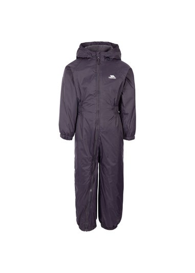 Trespass Baby Dark Grey Button Rain Suit (1-2yrs)