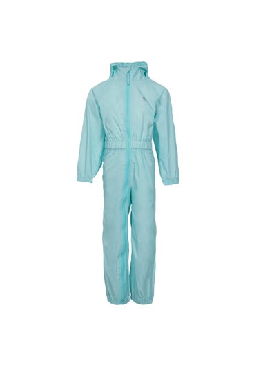 Trespass Baby Sea Blue Button Rain Suit (1-2yrs)