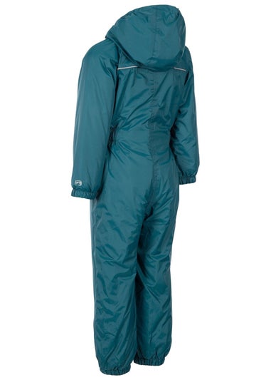 Trespass Baby Teal Button Rain Suit (1-2yrs)