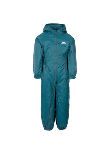 Trespass Baby Teal Button Rain Suit (1-2yrs)