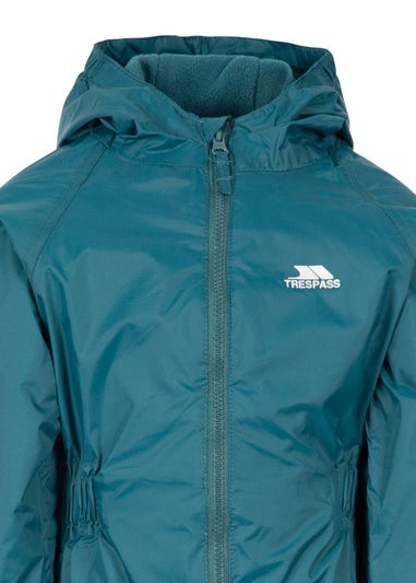 Trespass Baby Teal Button Rain Suit (1-2yrs)