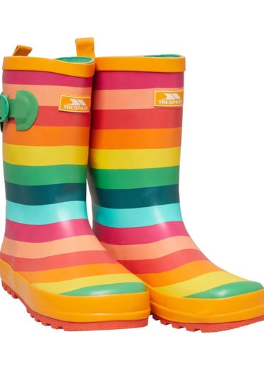 Trespass Kids Multi Colour Stripe Puddle Wellington Boots (Younger 7 - Older 3)