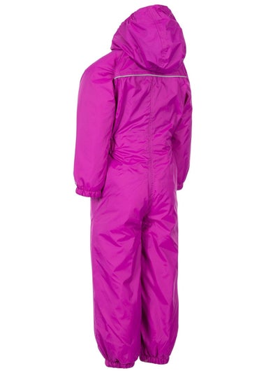 Trespass Baby Purple Button Rain Suit (1-2yrs)