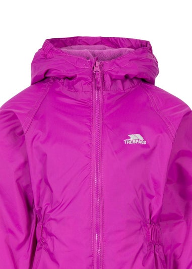 Trespass Baby Purple Button Rain Suit (1-2yrs)