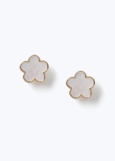 White Flower Earrings