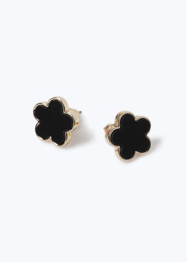 Black Flower Earrings