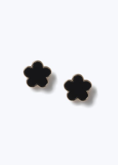 Black Flower Earrings