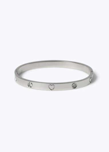 Silver Diamond Bangle