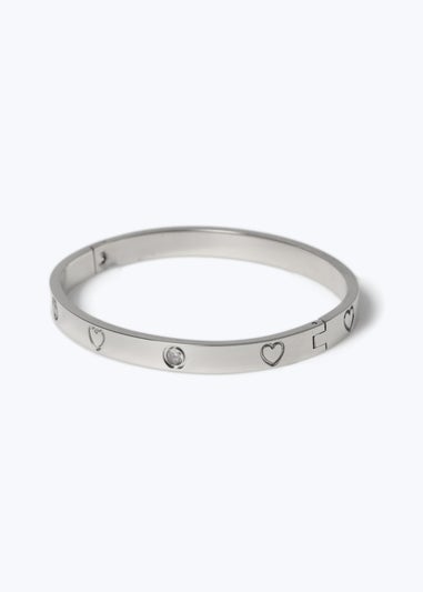 Silver Diamond Bangle